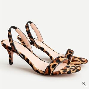 J. Crew Leopard Print Calf Hair Slingbacks